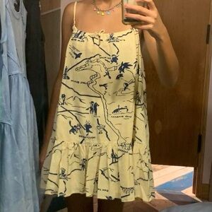 Urbans Outfitters yellow and navy dress